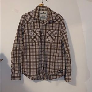 American eagle snap closure button down shirt
